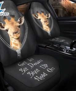 Giraffe Get In Sit Down Shut Up Hold On Zipper Car Seat Covers