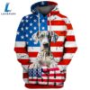Great Dane Dog 2 3D Face Graphic Premium America Flag Hoodie