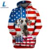 Great Dane Dog 3 3D Face Graphic Premium America Flag Hoodie