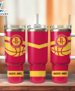 Houston Rockets Basketball NBA Sport Custom Stanley Quencher 40oz Stainless Steel Tumbler With Handle
