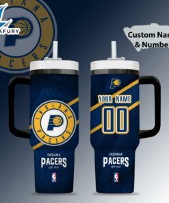 Indiana Pacers NBA Custom Stanley Quencher 40oz Stainless Steel Tumbler