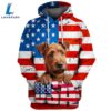 Irish Terrier Dog 3D Face Graphic Premium America Flag Hoodie