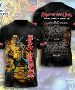 Iron Maiden 50th Anniversary T-shirt With Band Signatures 1975 2025 Shirt