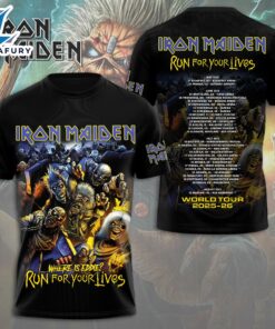 Iron Maiden 50th Anniversary T-shirt With Band Signatures 3D Shirt