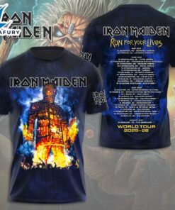 Iron Maiden 50th Anniversary T-shirt With Band Signatures 3D