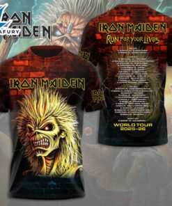 Iron Maiden Run For Your Life World Tour 2025-26 3D Shirt