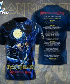 Iron Maiden Run For Your Lives Tour 2025-26 Blue Shirt