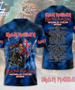 Iron Maiden Run For Your Lives World Tour 2025-2026 From Iron Maiden To Fear Of The Dark Merchandise T-Shirt