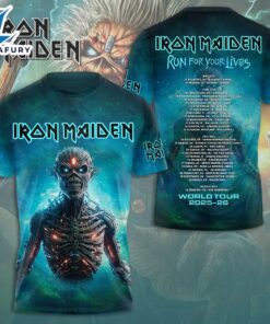 Iron Maiden Run For Your Lives World Tour 2025-26 Kick Off On May 27th Band Shirts 3D