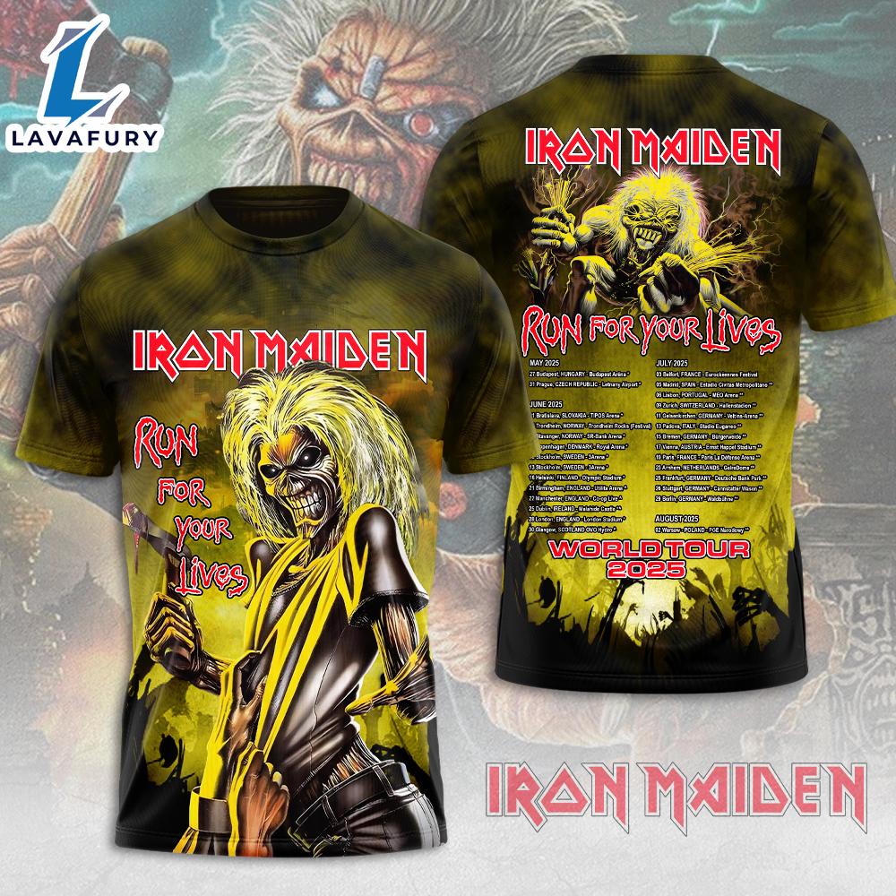 Iron Maiden Tour 2025-26 T-shirt, Run for Your Lives Tour 2025 With Tour Date Shirt Gift Summer For Man And Women Iron Maiden Tour 2025-26 T-shirt, Run for Your Lives Tour 2025 With Tour Date Shirt Gift Summer For Man And Women