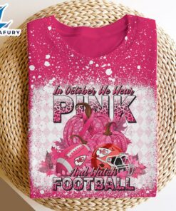 Kansas City Chiefs Bleached Cancer Awareness, Sport Shirts For Fan