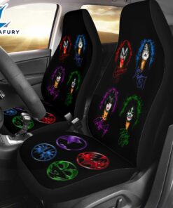 Kiss Band 2PCS Car Seat Cover 3D Decor