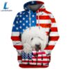 Komondor Dog 3D Face Graphic Premium America Flag Hoodie