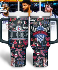 LA Clippers NBA Custom Stanley Quencher 40oz Stainless Steel Tumbler
