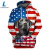 Labrador Retriever Dog 1 3D Face Graphic Premium America Flag Hoodie
