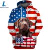 Labrador Retriever Dog 2 3D Face Graphic Premium America Flag Hoodie