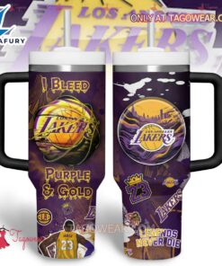 LeBron James Los Angeles Lakers NBA Custom Stanley Quencher 40oz Stainless Steel