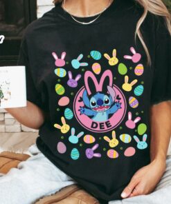 Lilo Stitch Easter Coffee Comfort Bunny Disney Cute Unique T-Shirt