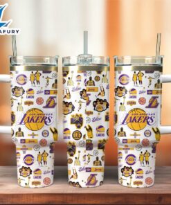 Los Angeles Lakers NBA Basketball Custom Stanley Quencher 40oz Stainless Steel Tumbler