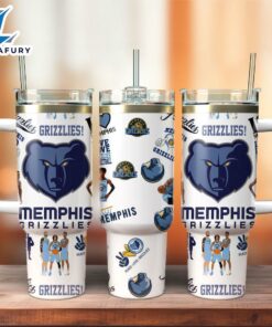 Memphis Grizzlies NBA Sports Custom Stanley Quencher 40oz Stainless Steel Tumbler