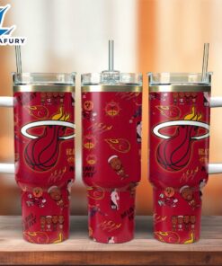 Miami Heat Basketball NBA Sport Custom Stanley Quencher 40oz Stainless Steel Tumbler