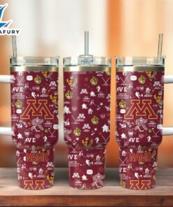 Minnesota Golden Gophers Ice Hockey NHL Sport Custom Stanley Quencher 40oz Stainless Steel Tumbler With Handle