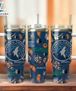 Minnesota Timberwolves Basketball NBA Sport Custom Stanley Quencher 40oz Stainless Steel Tumbler