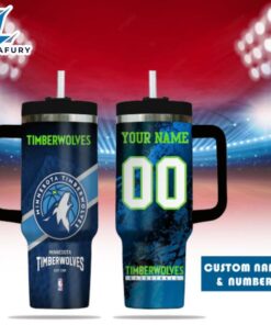 Minnesota Timberwolves NBA Custom Stanley Quencher 40oz Stainless Steel Tumbler