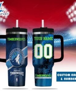 Minnesota Timberwolves NBA Custom Stanley Quencher 40oz Stainless Steel Tumbler With Handle