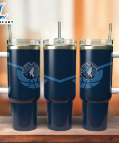 Minnesota Timberwolves NBA Sports Custom Stanley Quencher 40oz Stainless Steel Tumbler With Handle
