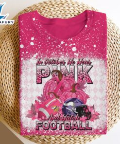 Minnesota Vikings Bleached Cancer Awareness, Sport Shirts For Fan