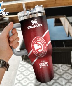 NBA Atlanta Hawks Custom Stanley Quencher 40oz Stainless Steel Tumbler With Handle