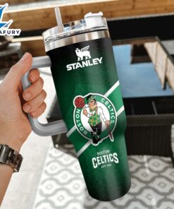 NBA Boston Celtics Custom Stanley Quencher 40oz Stainless Steel Tumbler With Handle