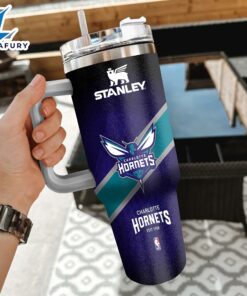 NBA Charlotte Hornets Custom Stanley Quencher 40oz Stainless Steel Tumbler With Handle