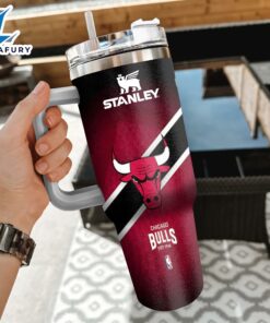 NBA Chicago Bulls Custom Stanley Quencher 40oz Stainless Steel Tumbler With Handle