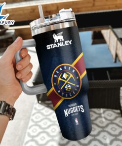 NBA Denver Nuggets Custom Stanley Quencher 40oz Stainless Steel Tumbler With Handle