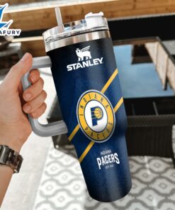 NBA Indiana Pacers Custom Stanley Quencher 40oz Stainless Steel Tumbler With Handle