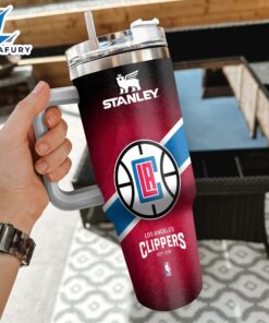 NBA LA Clippers Custom Stanley Quencher 40oz Stainless Steel Tumbler With Handle
