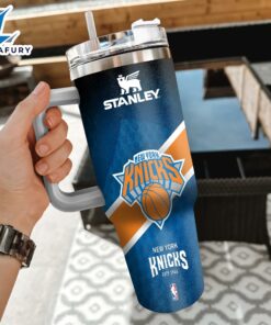 NBA New York Knicks Custom Stanley Quencher 40oz Stainless Steel Tumbler With Handle