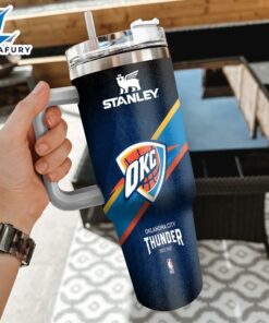 NBA Oklahoma City Thunder Custom Stanley Quencher 40oz Stainless Steel Tumbler With Handle