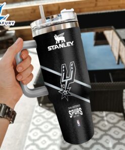 NBA San Antonio Spurs Custom Stanley Quencher 40oz Stainless Steel Tumbler With Handle