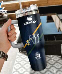 NBA Utah Jazz Custom Stanley Quencher 40oz Stainless Steel Tumbler With Handle