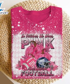 New York Giants Bleached Cancer Awareness, Sport Shirts For Fan