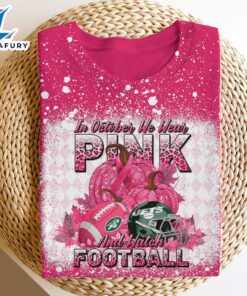 New York Jets Bleached Cancer Awareness, Sport Shirts For Fan