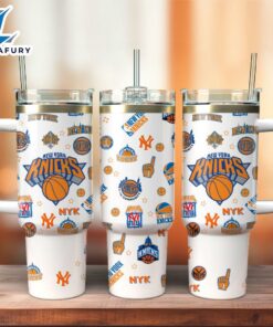 New York Knicks Basketball NBA Sport Custom Stanley Quencher 40oz Stainless Steel Tumbler With Handle