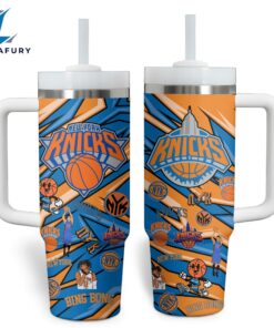 New York Knicks NBA Custom Stanley Quencher 40oz Stainless Steel Tumbler With Handle