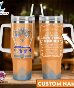 New York Knicks NBA Custom Stanley Quencher 40oz Stainless Steel Tumbler With Handle