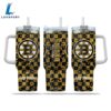 NHL Boston Bruins Stained Glass Effect Custom Stanley Quencher 40oz Stainless Steel Tumbler With Handle