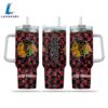 NHL Chicago Blackhawks Stained Glass Effect Custom Stanley Quencher 40oz Stainless Steel Tumbler With Handle