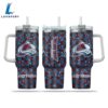 NHL Colorado Avalanche Stained Glass Effect Custom Stanley Quencher 40oz Stainless Steel Tumbler With Handle